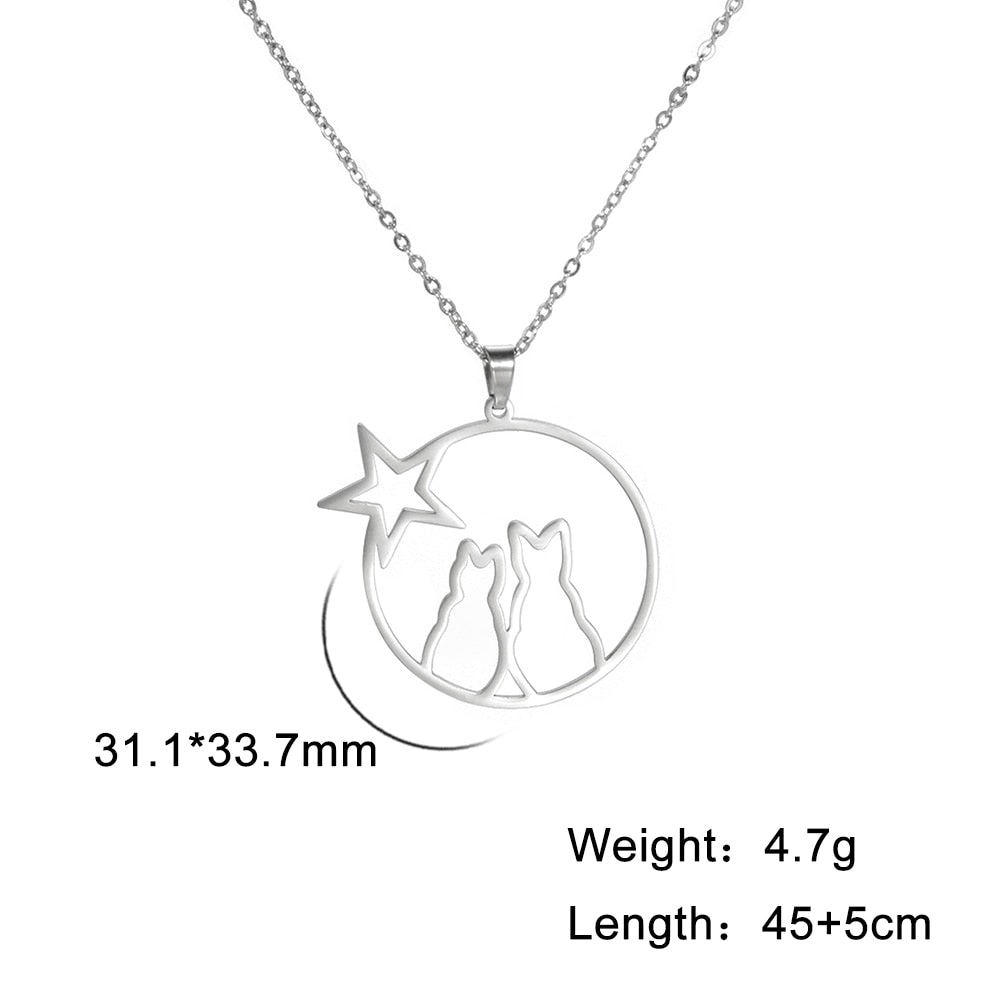 Peris Gems Cats Star / 50cm Stainless Dog Shaped Pendant Necklace for Women SHEIN Amazon Temu