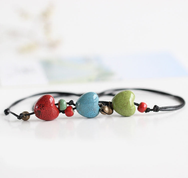 Peris Gems Ceramic Heart Anklet for Women | Handmade Anklets for Women SHEIN Amazon Temu