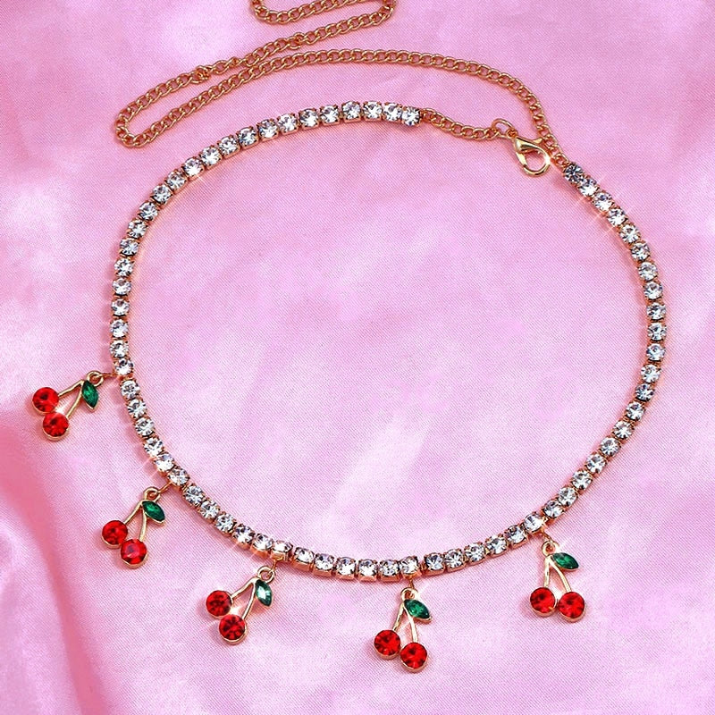 Peris Gems Cherry Diamond Choker Necklace for Women | Red Cherry Chain SHEIN Amazon Temu