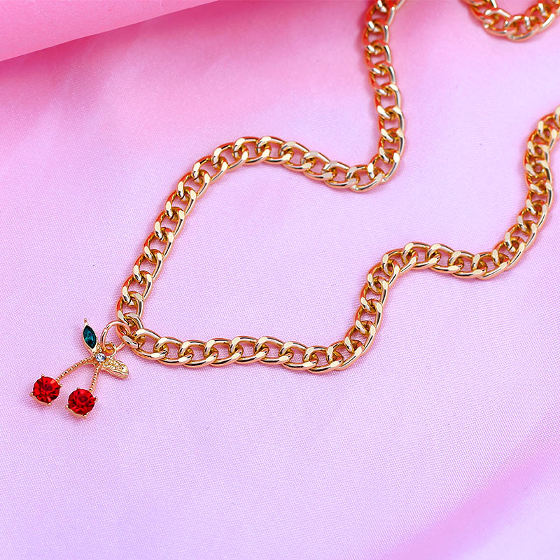 Peris Gems Cherry Diamond Choker Necklace for Women | Red Cherry Chain SHEIN Amazon Temu