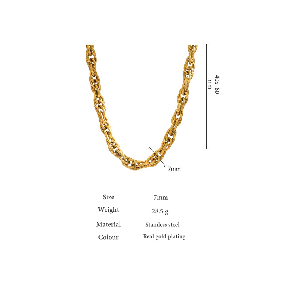 Peris Gems Chunky Gold Twisted Fence Metal Chain Necklace Unisex SHEIN Amazon Temu