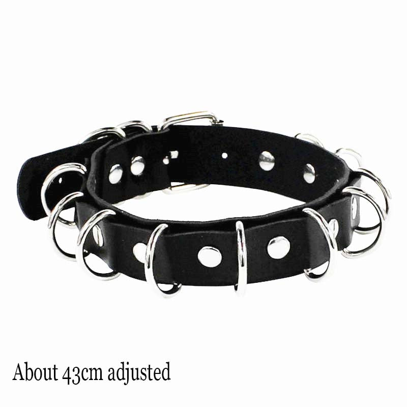 Peris Gems Circle Dots Gothic Harajuku PU Leather Collar Choker Necklaces for Women SHEIN Amazon Temu