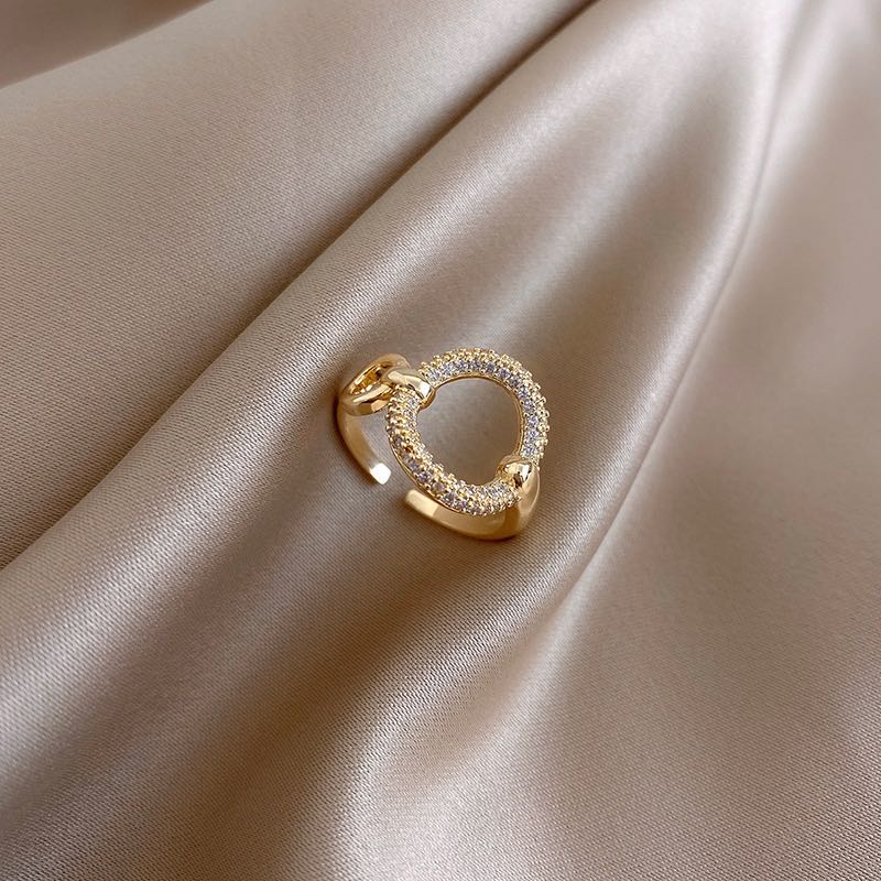 Peris Gems Circle Opening Diamond Ring for Women | Adjustable Circular Gold Ring for Women SHEIN Amazon Temu