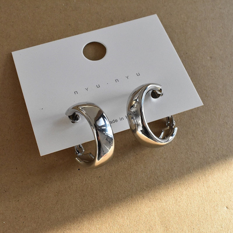 Peris Gems Circular Silver Gold Rectangular Hoop Earrings for Women | Geometric Earrings SHEIN Amazon Temu