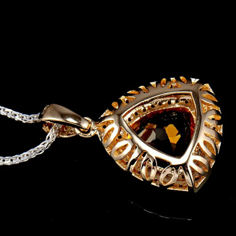Peris Gems Citrine Diamond Natural 3.79ct Citrine 0.12ct White Diamond 14K Gold Necklace SHEIN Amazon Temu