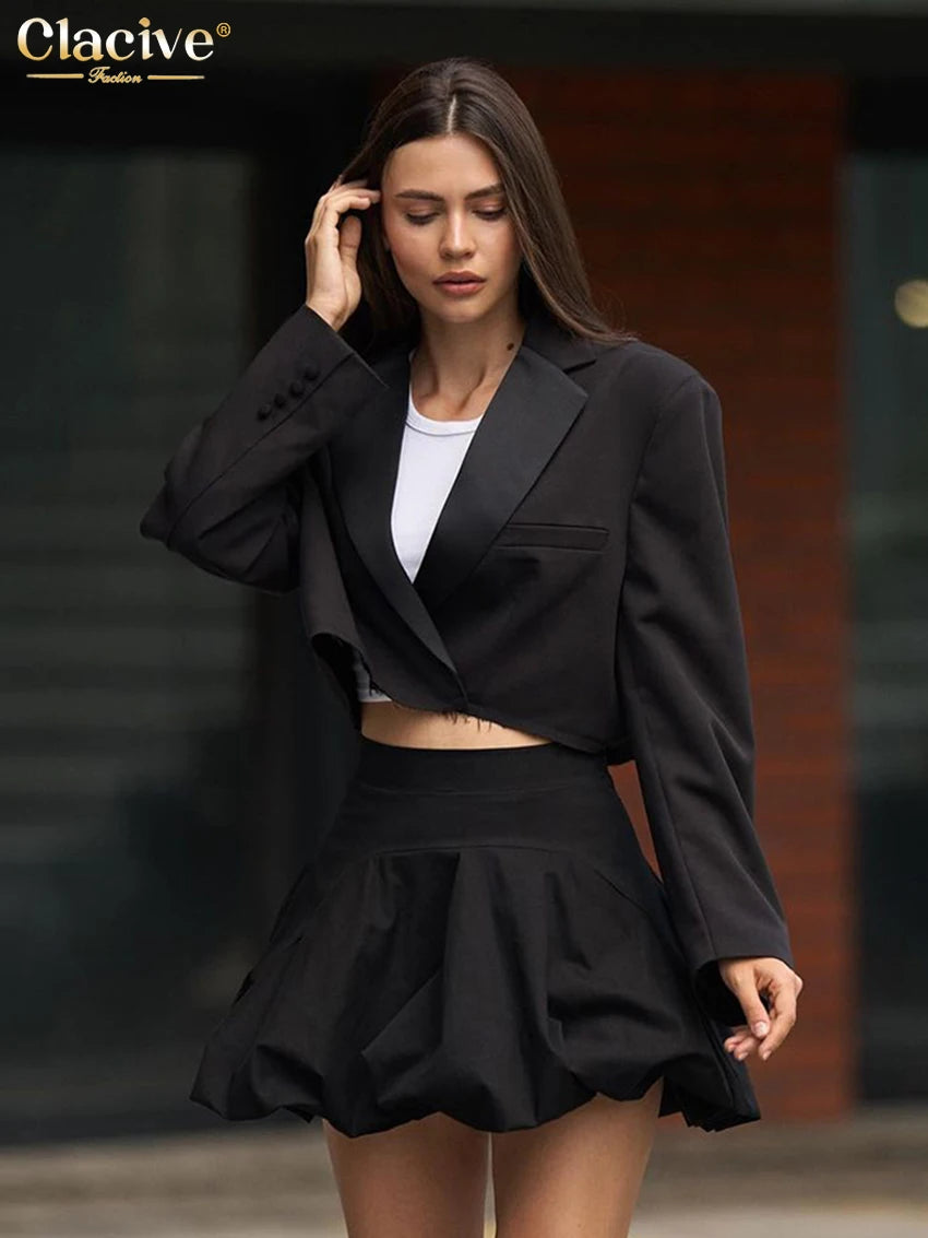 Peris Gems Clacive Fashion Loose Black 2 Piece Sets Women Outfit 2025 Elegant Long Sleeve Crop Top With High Waist Pleated Mini Skirt Set Clacive Fashion Loose Black 2 Piece Sets Women Outfit 2025 Elegant Long Sleeve Crop Top With High Waist Pleated Mini Skirt Set SHEIN Amazon Temu