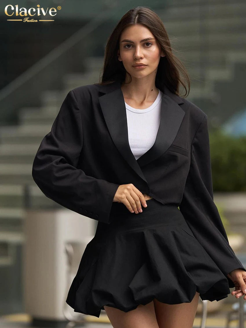 Peris Gems Clacive Fashion Loose Black 2 Piece Sets Women Outfit 2025 Elegant Long Sleeve Crop Top With High Waist Pleated Mini Skirt Set Clacive Fashion Loose Black 2 Piece Sets Women Outfit 2025 Elegant Long Sleeve Crop Top With High Waist Pleated Mini Skirt Set SHEIN Amazon Temu
