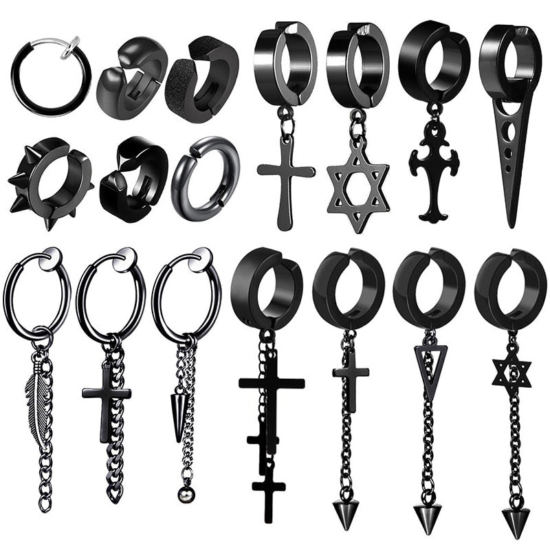 Peris Gems Clasp Dangle Earrings for Women | Black Goth Earrings SHEIN Amazon Temu