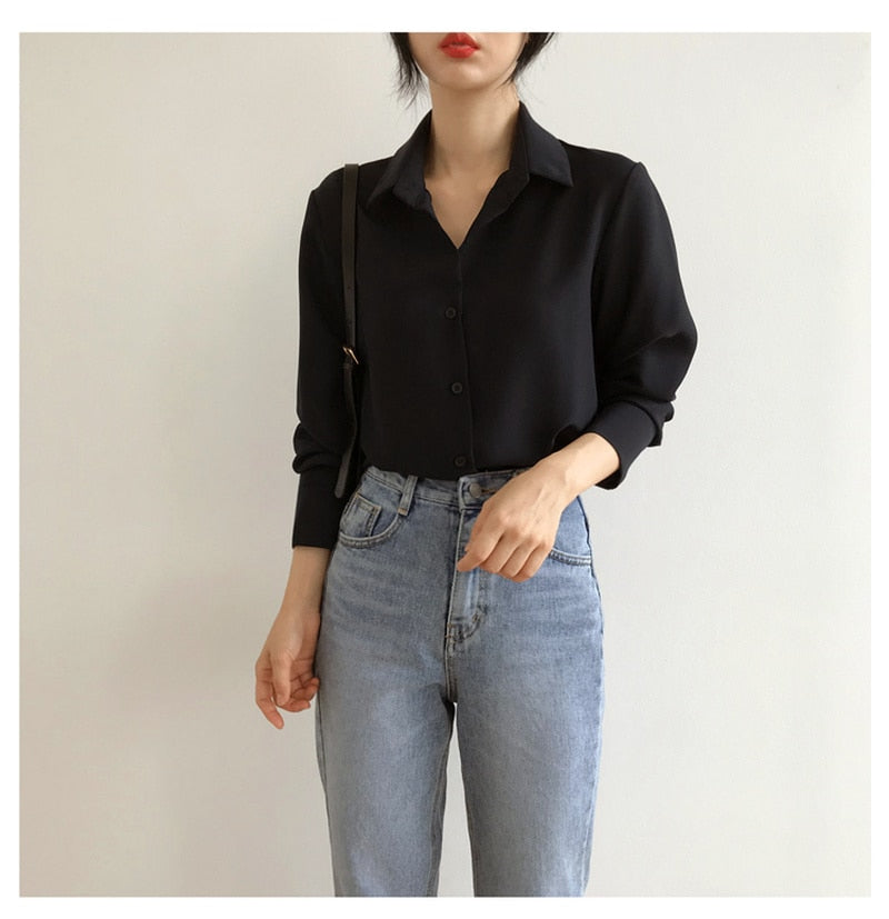 Peris Gems Classic Chiffon Blouse Shirt for Women | Long Sleeve Office Tops Classic Chiffon Blouse Shirt for Women | Long Sleeve Tops SHEIN Amazon Temu