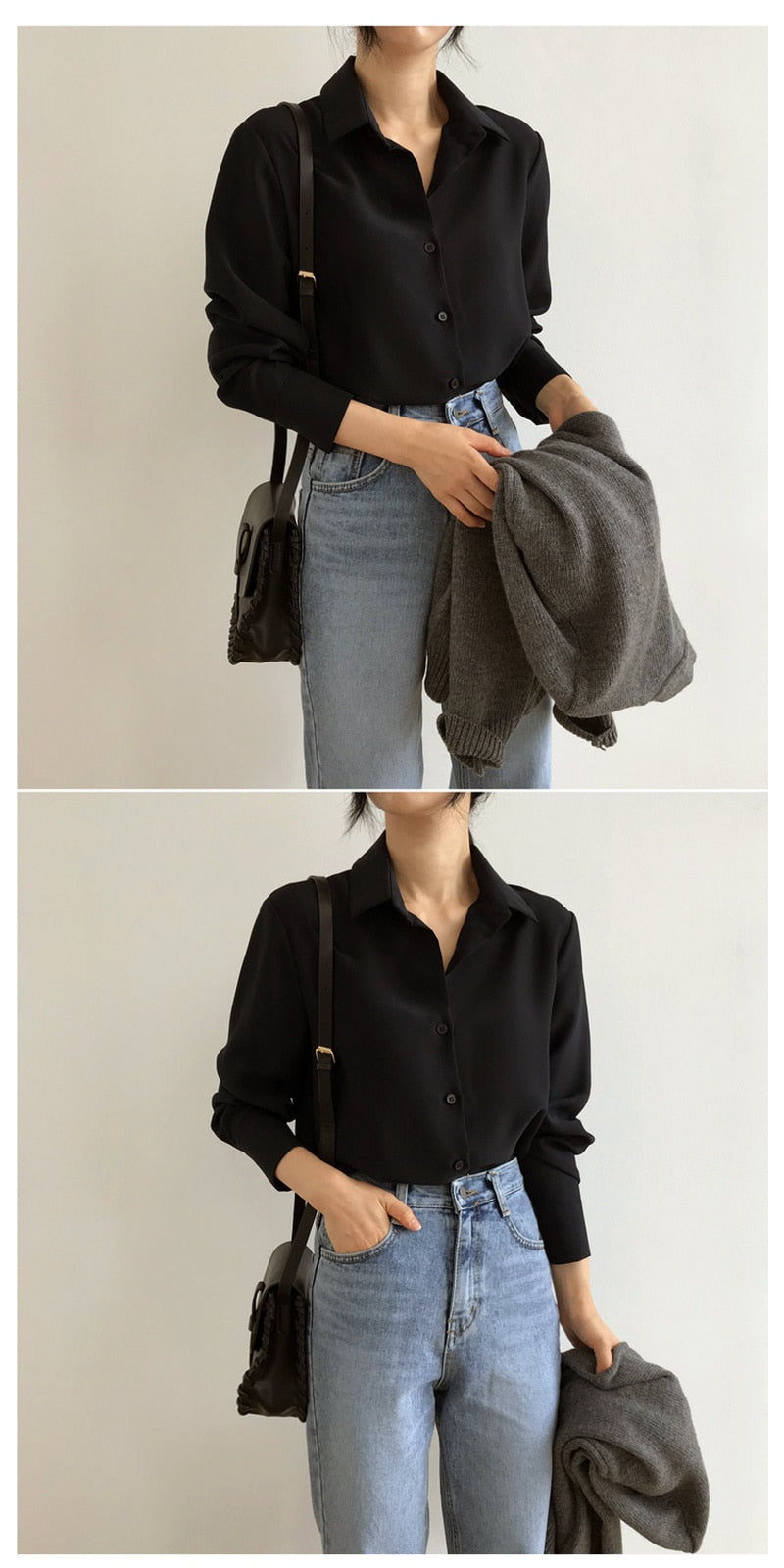 Peris Gems Classic Chiffon Blouse Shirt for Women | Long Sleeve Office Tops Classic Chiffon Blouse Shirt for Women | Long Sleeve Tops SHEIN Amazon Temu