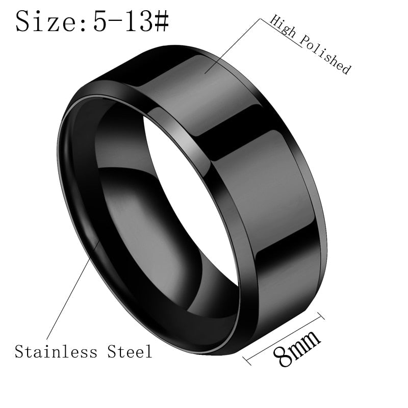 Peris Gems Classic Polished Titanium Rings Unisex | Stainless Steel SHEIN Amazon Temu