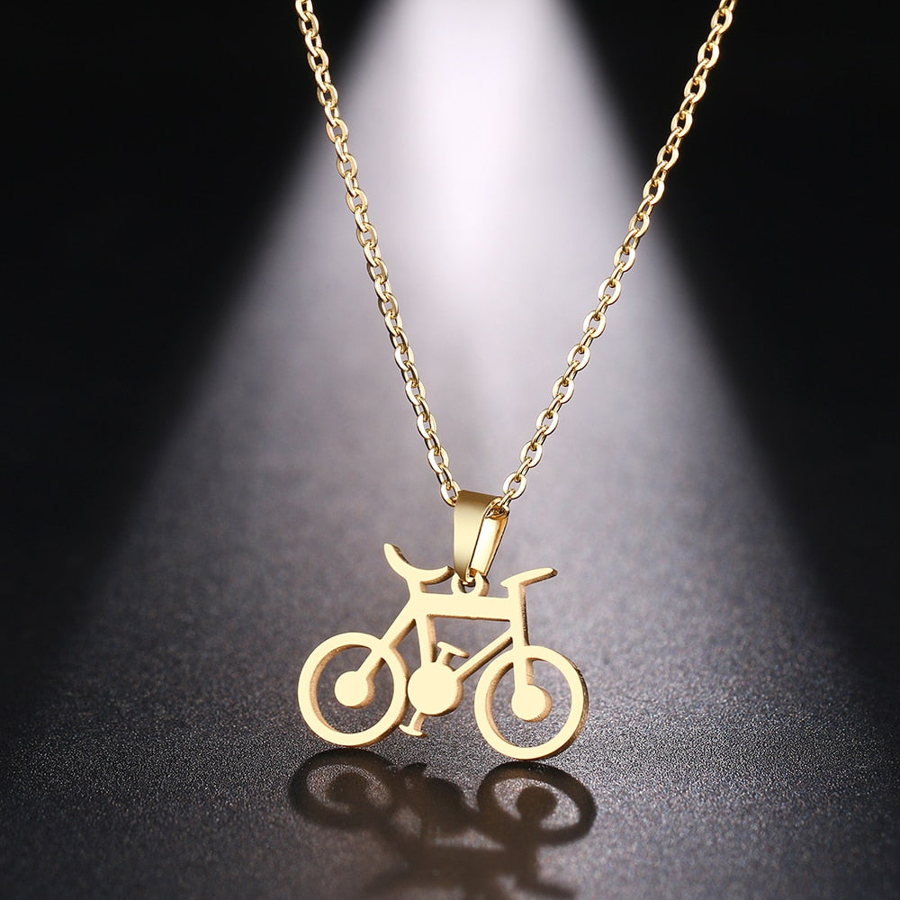 Peris Gems Classic Stainless Steel Bicycle Pendant Necklaces Unisex SHEIN Amazon Temu