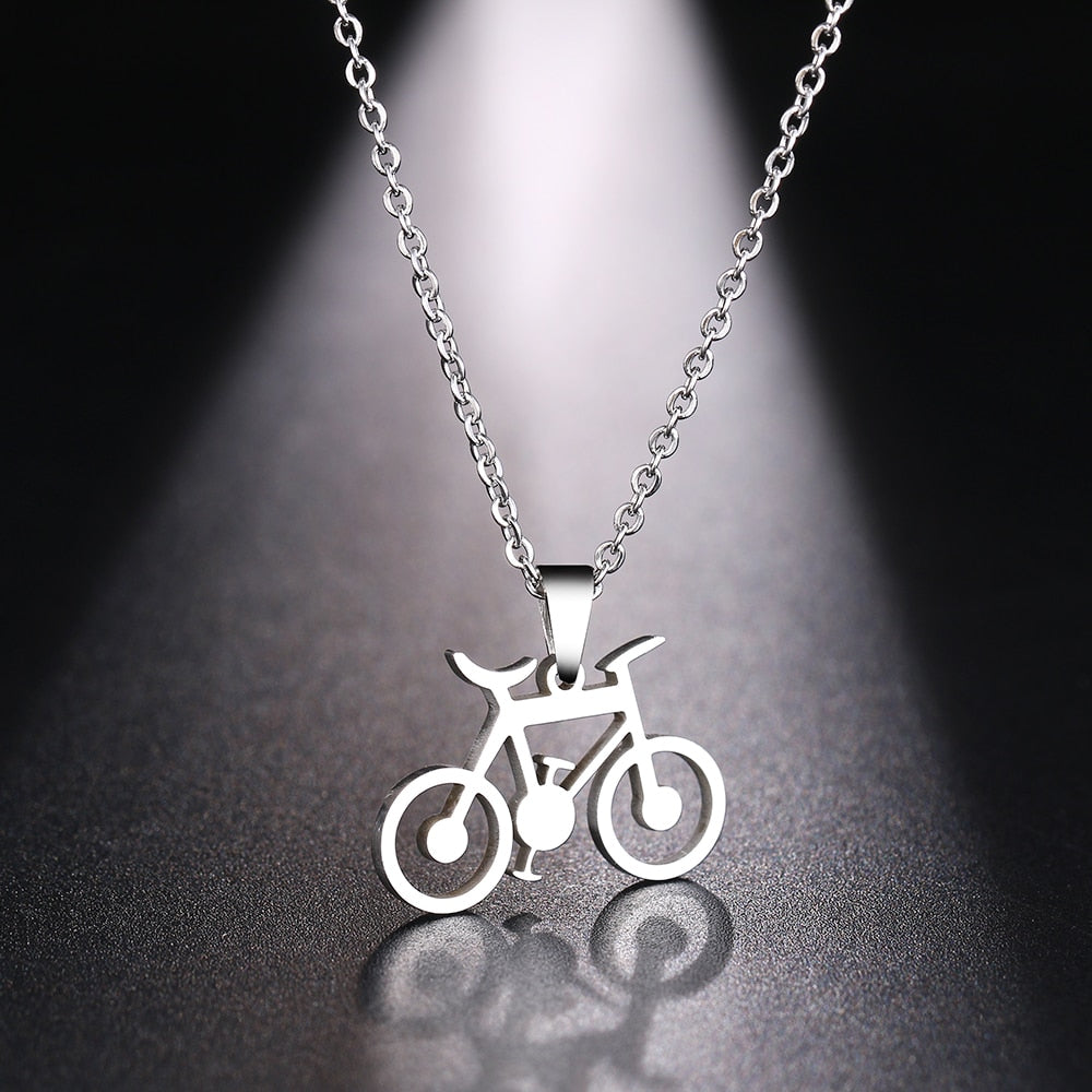 Peris Gems Classic Stainless Steel Bicycle Pendant Necklaces Unisex SHEIN Amazon Temu