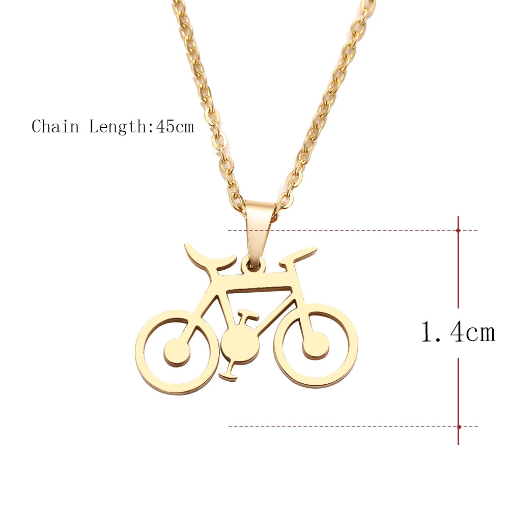 Peris Gems Classic Stainless Steel Bicycle Pendant Necklaces Unisex SHEIN Amazon Temu