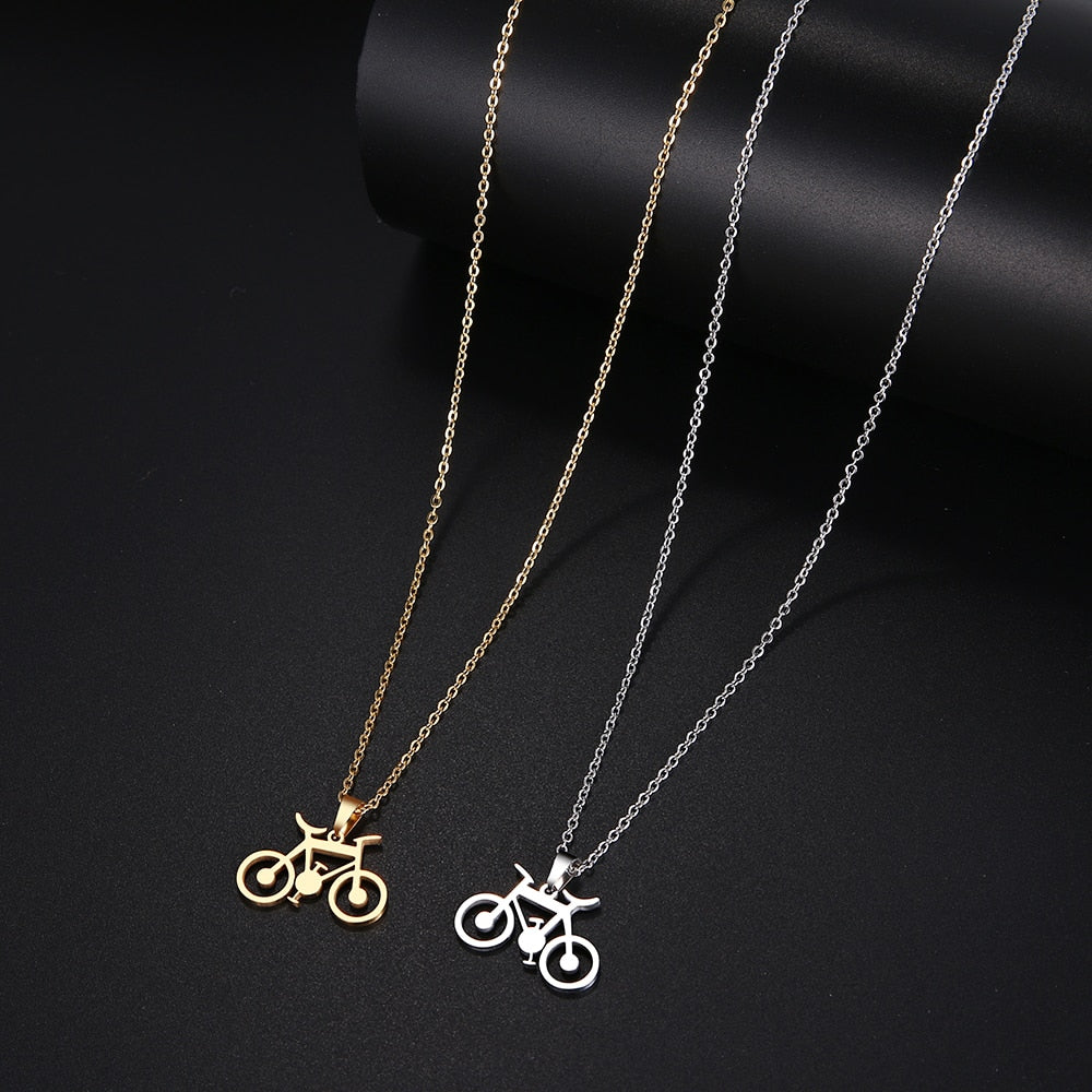 Peris Gems Classic Stainless Steel Bicycle Pendant Necklaces Unisex SHEIN Amazon Temu