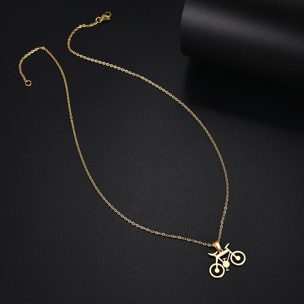 Peris Gems Classic Stainless Steel Bicycle Pendant Necklaces Unisex SHEIN Amazon Temu