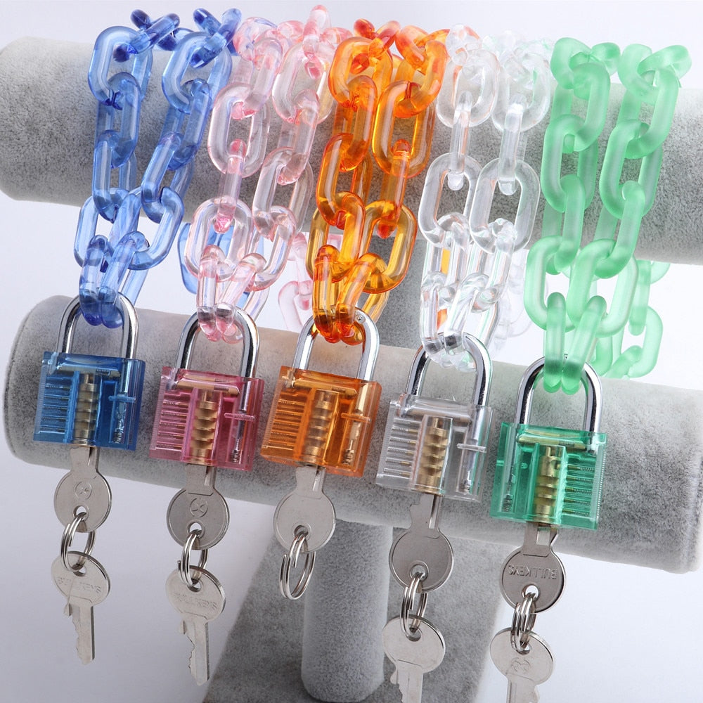 Peris Gems Clear Resin Acrylic Padlock Pendant Choker Necklaces for Women Clear Resin Acrylic Padlock Pendant Choker Necklaces Women SHEIN Amazon Temu