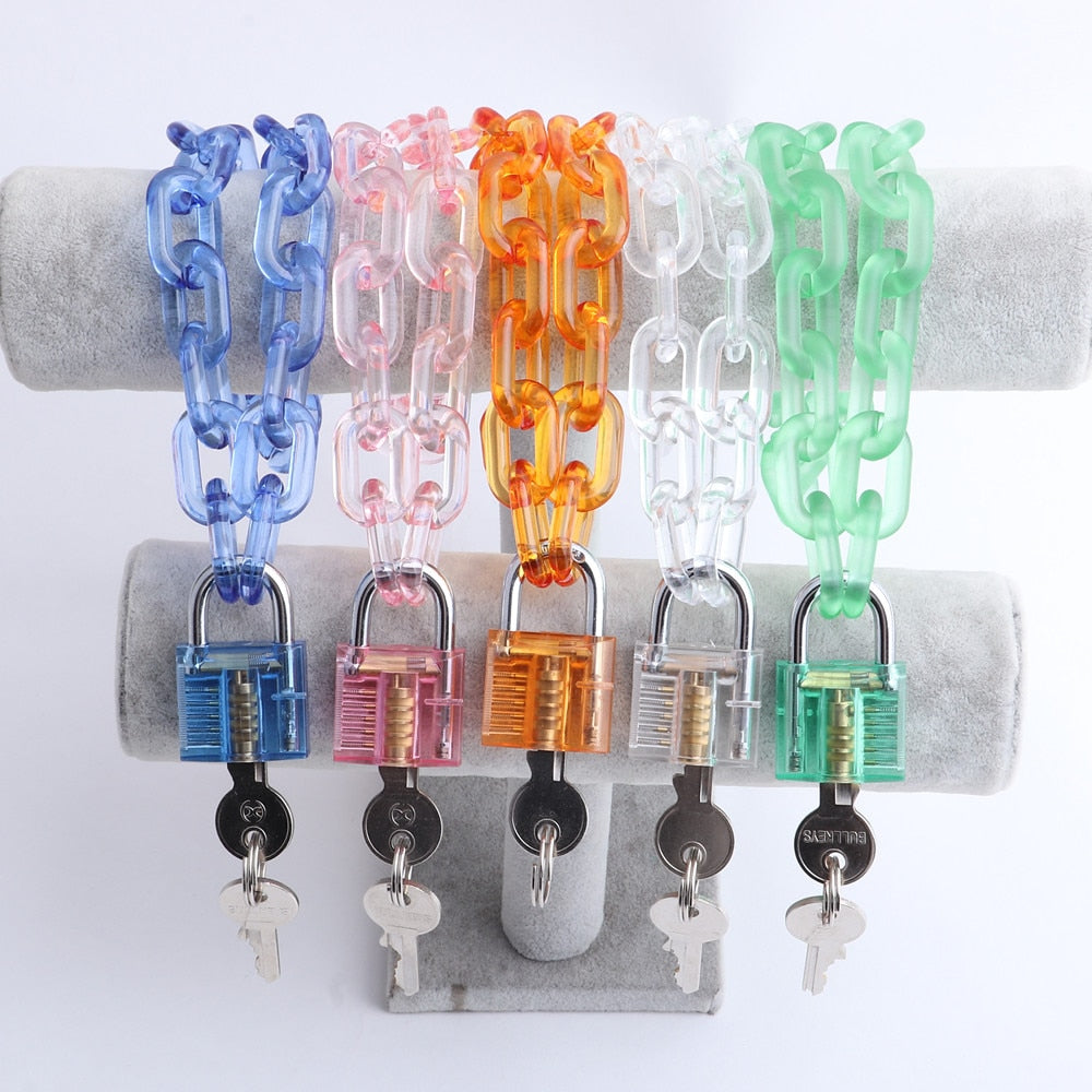 Peris Gems Clear Resin Acrylic Padlock Pendant Choker Necklaces for Women Clear Resin Acrylic Padlock Pendant Choker Necklaces Women SHEIN Amazon Temu