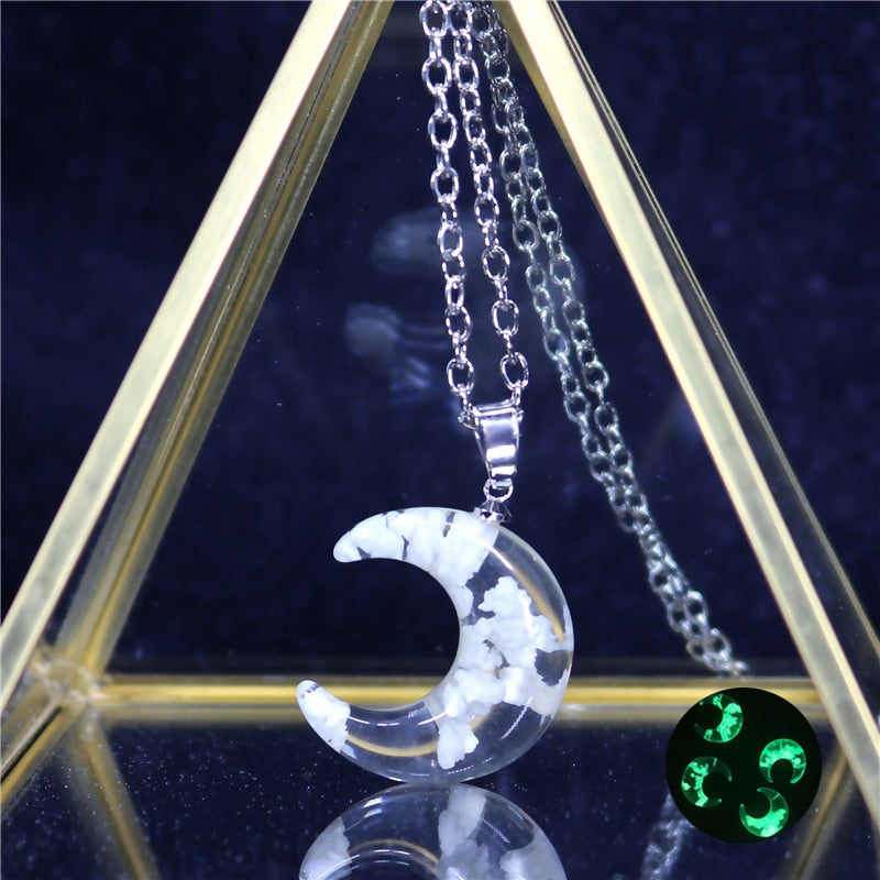 Peris Gems Cloud Moon Transparent Resin Round Ball Pendant Necklace - Blue Sky White Cloud Chain Necklace SHEIN Amazon Temu