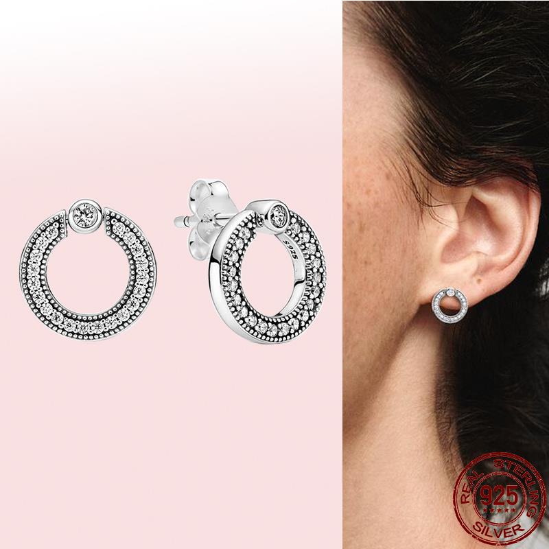 Peris Gems CME1413 Round Zirconia Pave Earrings for Women | 925 Sterling Silver Dangle Earrings Round Zirconia Pave Earrings for Women | 925 Sterling Silver SHEIN Amazon Temu