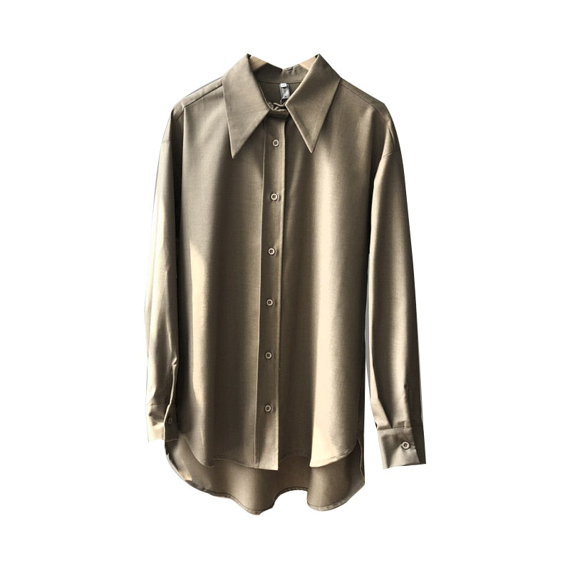 Peris Gems Coffee Blouse for Women | Casual Solid Long Sleeve Shirt SHEIN Amazon Temu