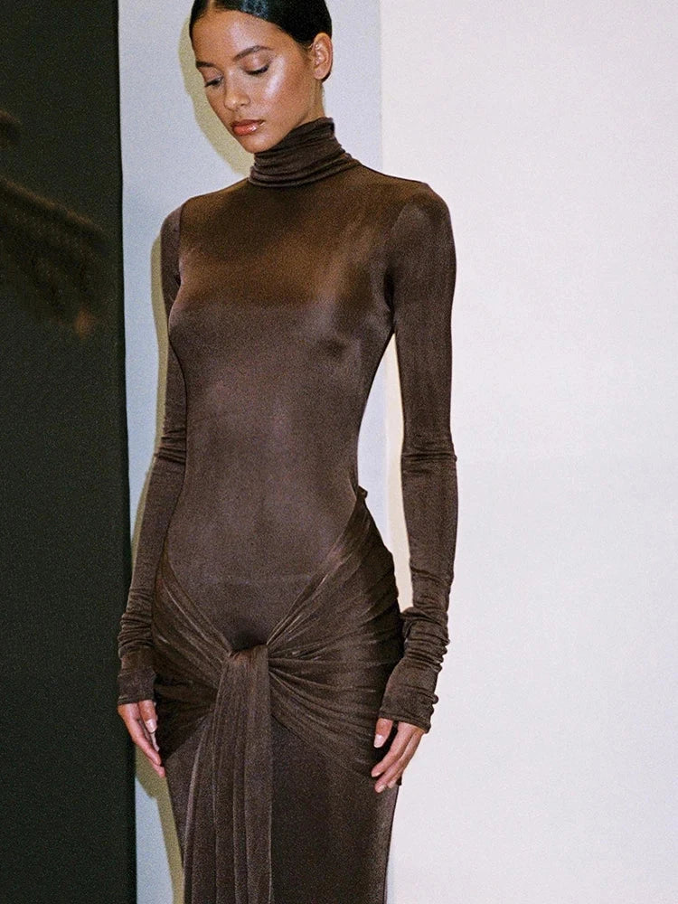 Peris Gems Coffee / S Articat High Neck Long Sleeve Bodycon Dress For Women Tight Elastic Lace Up Maxi Long Dress Autumn 2023 New Party Club Vestidos Articat High Neck Long Sleeve Bodycon Dress For Women Tight Elastic Lace Up Maxi Long Dress Autumn 2023 New Party Club Vestidos SHEIN Amazon Temu