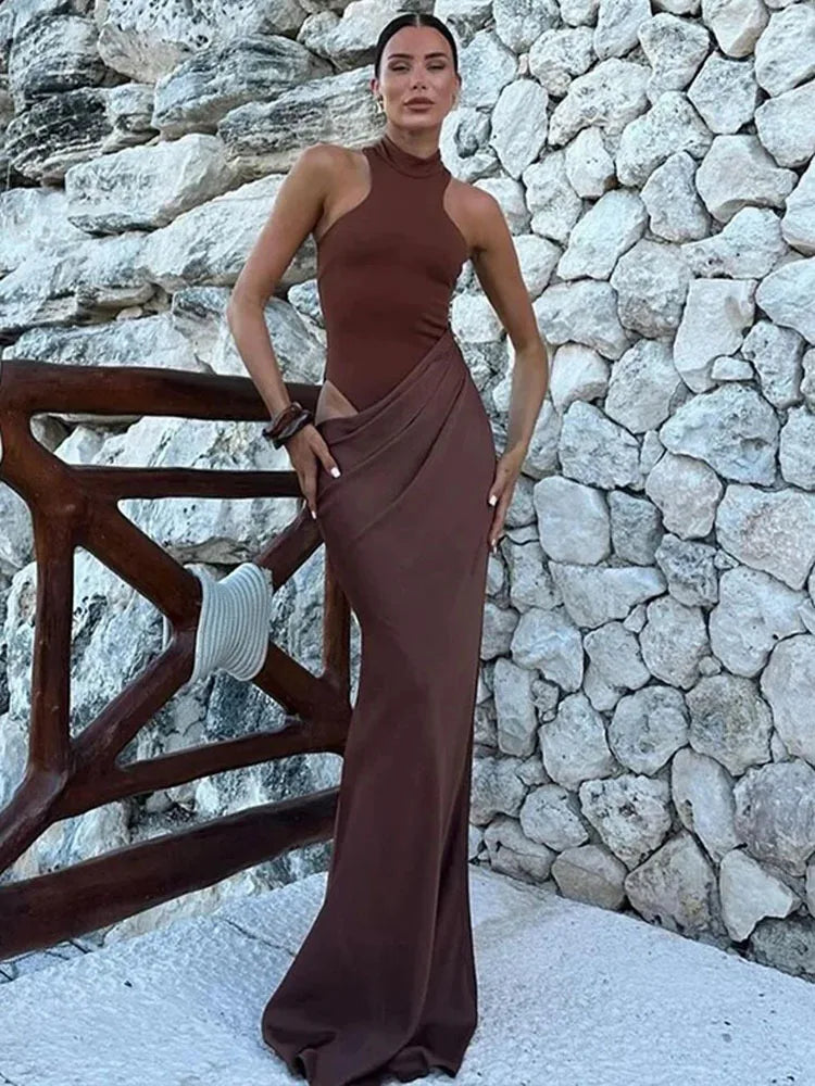 Peris Gems Coffee / S JULISSA MO Satin Sexy Hollow Out Women Maxi Dress Black Sleeveless High Waist Dress Female Autumn Skinny Elegant Party Clubwear JULISSA MO Satin Sexy Hollow Out Women Maxi Dress Black Sleeveless High Waist Dress Female Autumn Skinny Elegant Party Clubwear SHEIN Amazon Temu