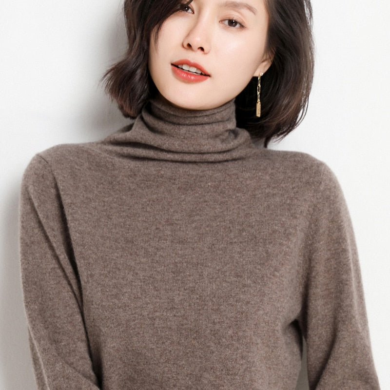 Peris Gems coffee / S Pure Wool Winter Sweater for Women | Solid Slim Turtleneck Sweater Pure Wool Winter Sweater for Women | Solid Slim Sweater SHEIN Amazon Temu
