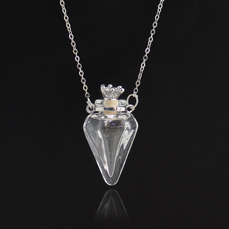 Peris Gems Cone Glass Heart Vial Cremation Pendant Necklace - Ash Case Holder Memorial Necklace SHEIN Amazon Temu