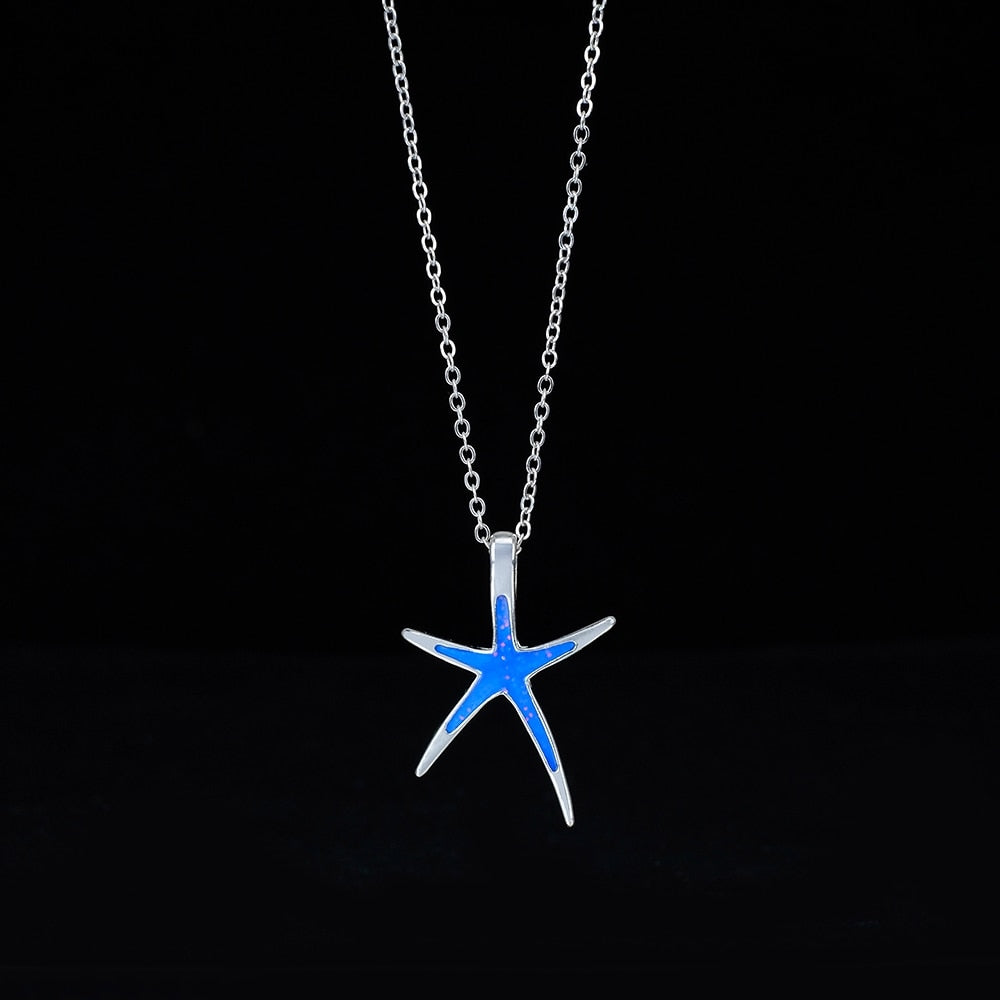 Peris Gems Cosmic Blue Starfish Necklace for Women | Sea Starfish Silver Necklace SHEIN Amazon Temu