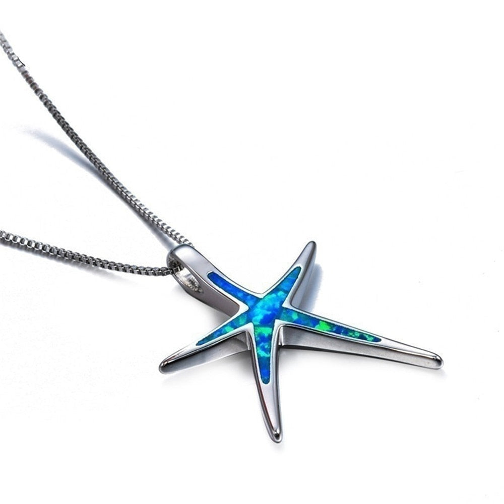 Peris Gems Cosmic Blue Starfish Necklace for Women | Sea Starfish Silver Necklace SHEIN Amazon Temu