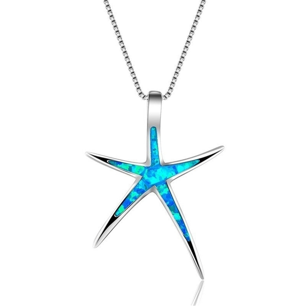 Peris Gems Cosmic Blue Starfish Necklace for Women | Sea Starfish Silver Necklace SHEIN Amazon Temu