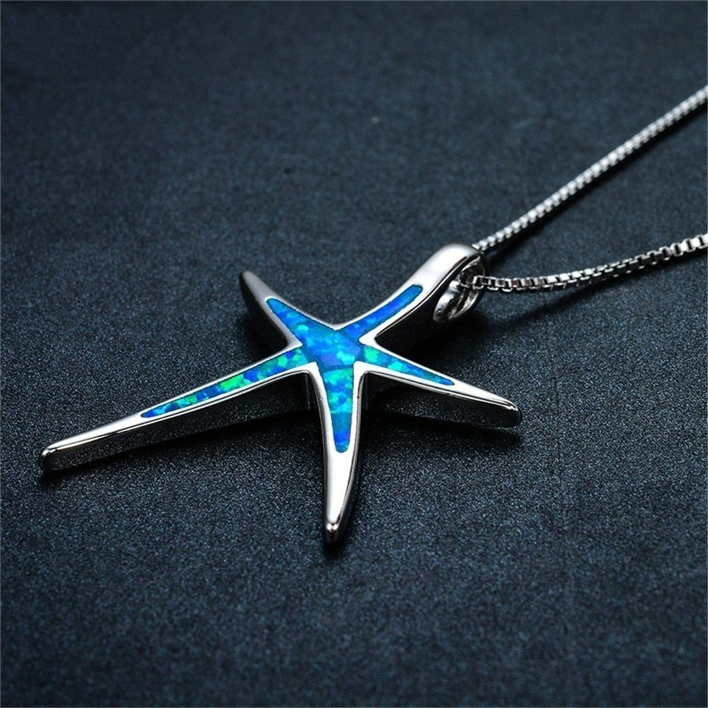 Peris Gems Cosmic Blue Starfish Necklace for Women | Sea Starfish Silver Necklace SHEIN Amazon Temu