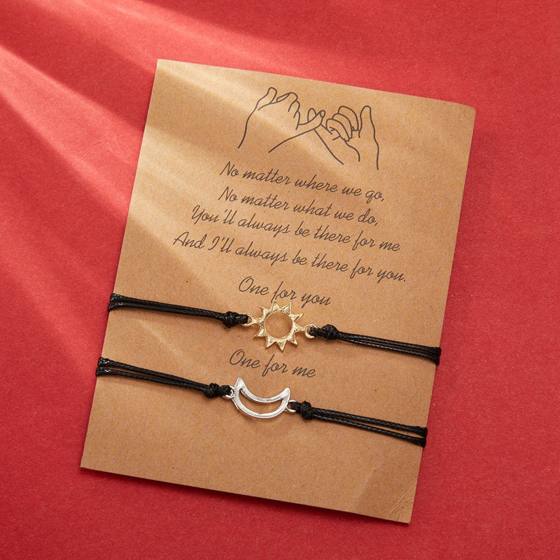 Peris Gems Couples 2pc Love Bracelet Set | Braided Rope Charm Bracelets SHEIN Amazon Temu