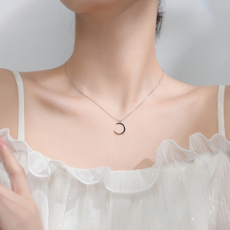 Peris Gems Crescent Moon Pendant Necklace for Women | Sterling Silver SHEIN Amazon Temu