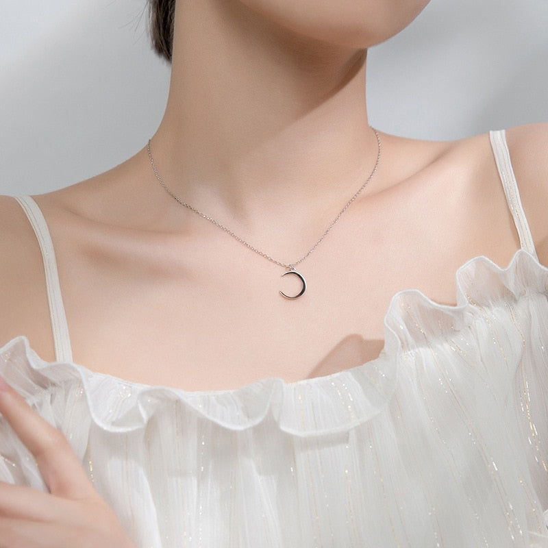 Peris Gems Crescent Moon Pendant Necklace for Women | Sterling Silver SHEIN Amazon Temu