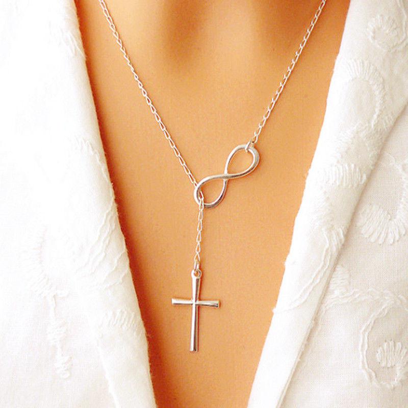 Peris Gems Cross Infinity Cross Leaves Simulated Pearl Pendant Necklace SHEIN Amazon Temu