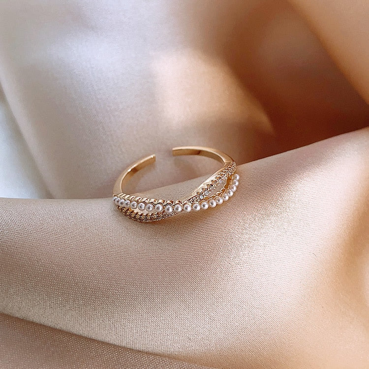 Peris Gems Cross Pearl Ring for Women | Adjustable Gold Ring SHEIN Amazon Temu