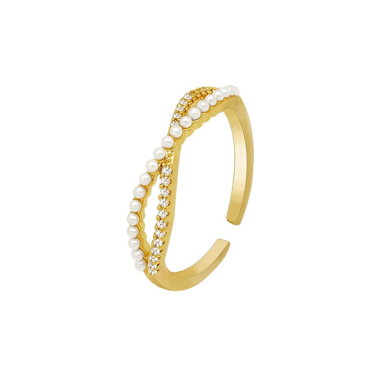 Peris Gems Cross Pearl Ring for Women | Adjustable Gold Ring SHEIN Amazon Temu