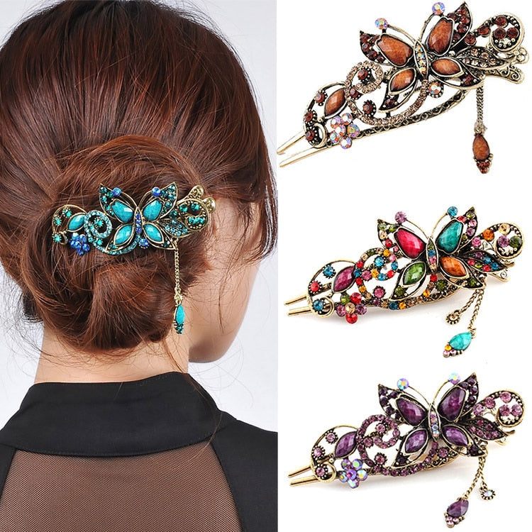 Peris Gems Crystal Boho Bridal Hair Pins for Women | Butterfly Hair Clips Crystal Boho Bridal Hair Pins for Women Butterfly Hair Clips SHEIN Amazon Temu