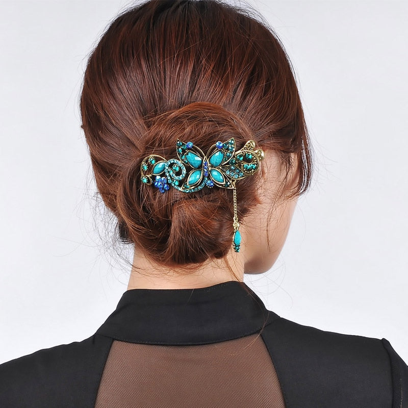 Peris Gems Crystal Boho Bridal Hair Pins for Women | Butterfly Hair Clips Crystal Boho Bridal Hair Pins for Women Butterfly Hair Clips SHEIN Amazon Temu