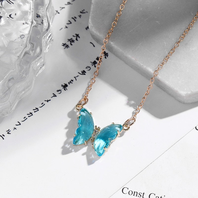 Peris Gems Crystal Butterfly Necklaces for Women | Gold Silver SHEIN Amazon Temu