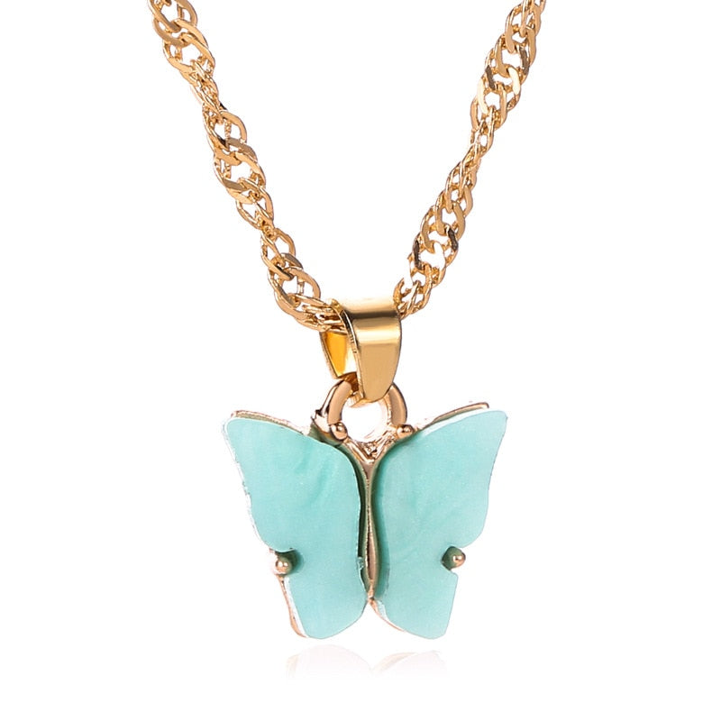 Peris Gems Crystal Butterfly Necklaces for Women | Gold Silver SHEIN Amazon Temu