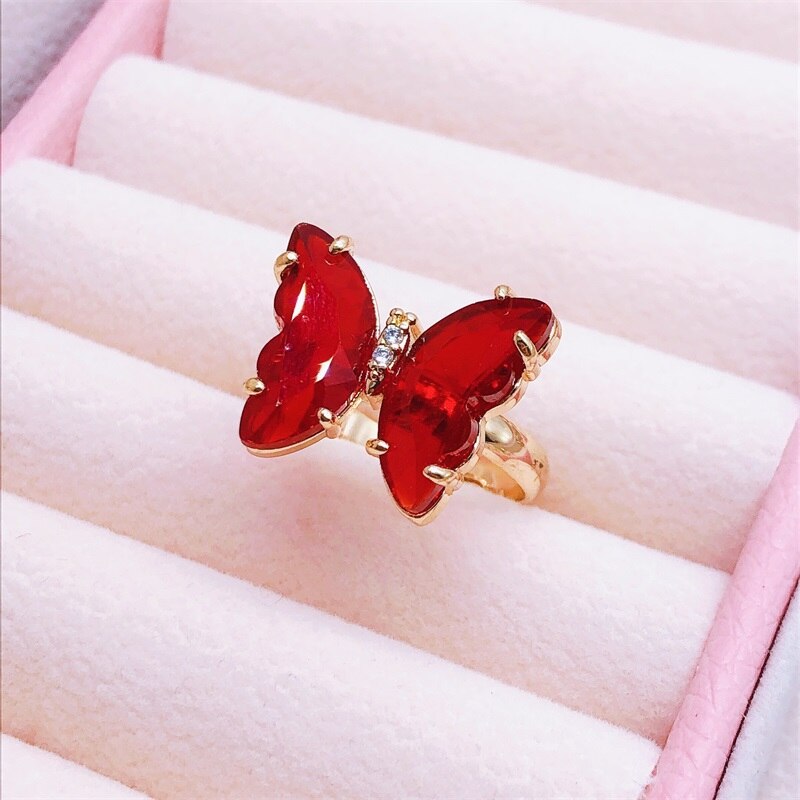 Peris Gems Crystal Butterfly Ring for Women | Adjustable Gold Rings SHEIN Amazon Temu