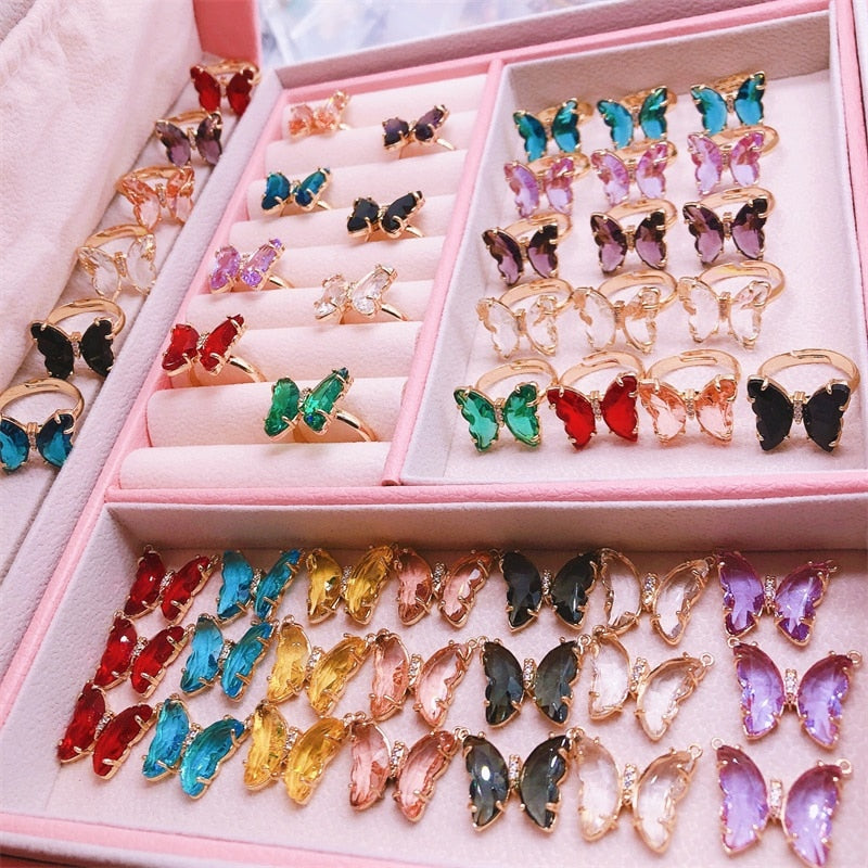 Peris Gems Crystal Butterfly Ring for Women | Adjustable Gold Rings SHEIN Amazon Temu