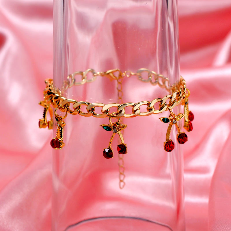 Peris Gems Crystal Cherry Charm Bracelets | Women Gold Silver Adjustable Bracelet SHEIN Amazon Temu