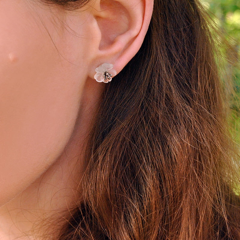 Peris Gems Crystal Daisy Flower Stud Earrings for Women | Rose Flower Earrings Crystal Daisy Flower Stud Earrings | Rose Flower Earrings SHEIN Amazon Temu