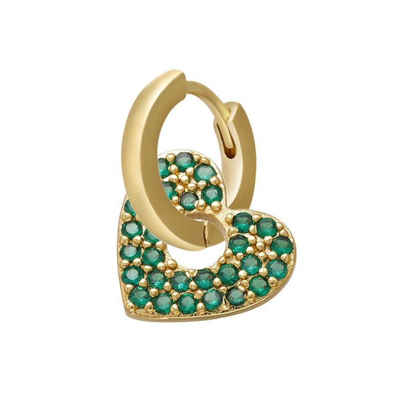 Peris Gems Crystal Heart Earrings for Women | Gold and Diamond Hoop Earrings SHEIN Amazon Temu