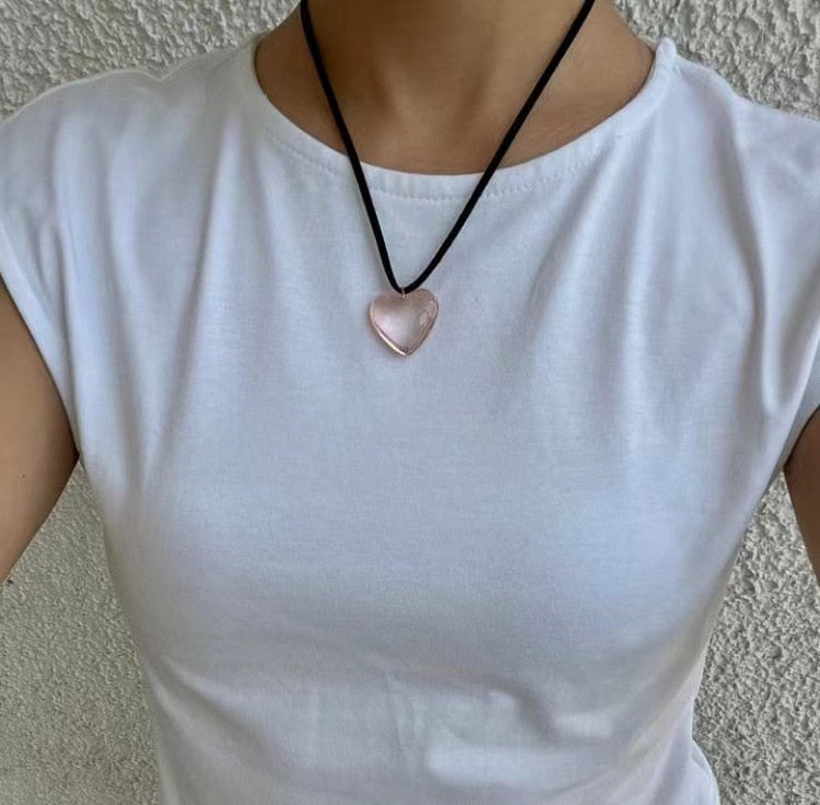 Peris Gems Crystal Love Heart Pendant Necklaces for Women | Red Heart Necklace SHEIN Amazon Temu