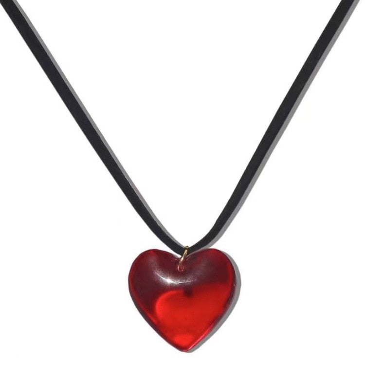 Peris Gems Crystal Love Heart Pendant Necklaces for Women | Red Heart Necklace SHEIN Amazon Temu